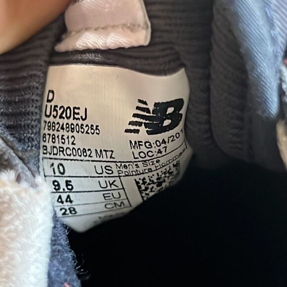 new balance 520 u520ej size 10 in GUC navy red grey suede walking sneaker - Picture 8 of 8